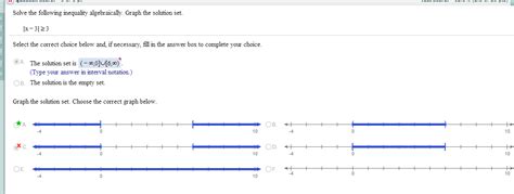 In the graphing method, we just need to graph each inequality. Solved: Solve The Following Inequality Algebraically. Grap ...