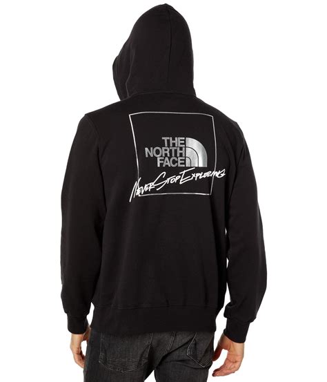 The North Face Cotton Graphic Injection Pullover Hoodie In Black For
