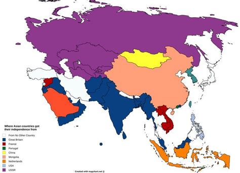 Where Asian Countries Got Their Indpendence From Old Maps History Map