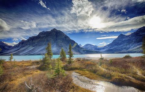 Photos For Free Alberta Banff National Park Bow Lake To The Desktop