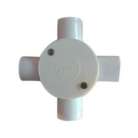 circular with four connections gray pvc junction box 4 way for electric fitting size 40mm rs