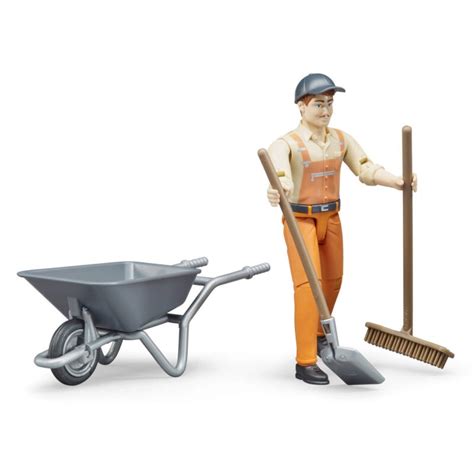 Bruder Municipal Worker With Accessories 116 Scale Kavanaghs Toys