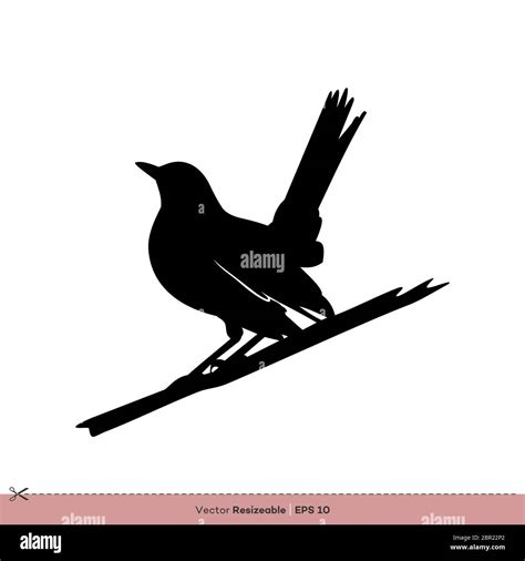 Robin Bird Silhouette Vector Logo Template Illustration Design Stock