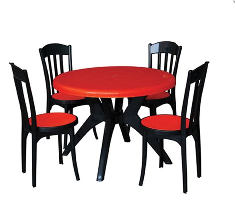 Plastic Luxury Red Dining Table And Chairs Uma Plastics Limited Id