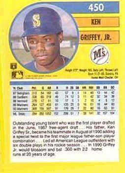 Search baseball card values from publishers topps, panini and leaf. back design | Griffey jr, Baseball cards, Cards