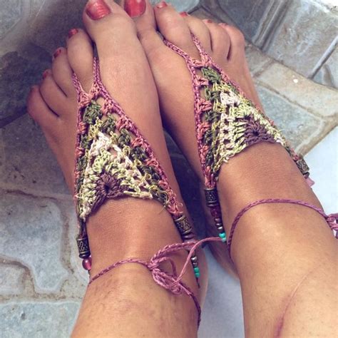 Colorful Barefoot Sandals Pdf Pattern Etsy Bare Foot Sandals Barefoot Pdf Pattern Crochet