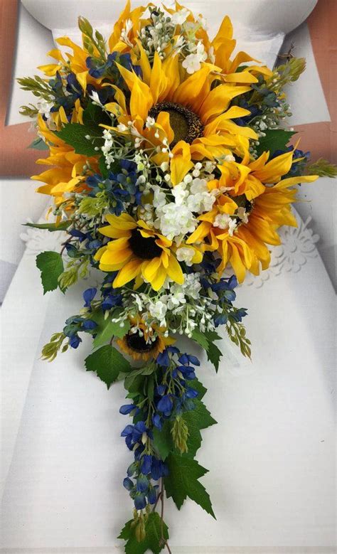 New Silk Sunflower And Texas Bluebonnet Country Wedding Rustic Wedding