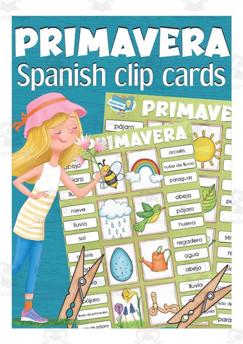 Spanish Spring Clip Cards Vocabulary Practice Activity By Teach Simple