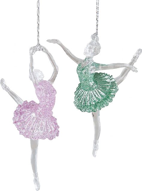 Candf Ballerina Acrylic Ornament Assortment Of 2 Home And Kitchen