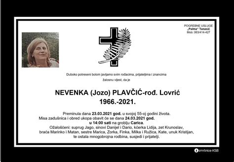 Preminula Nevenka Plavčić / Počivala u miru Božjemu | Grad Busovača