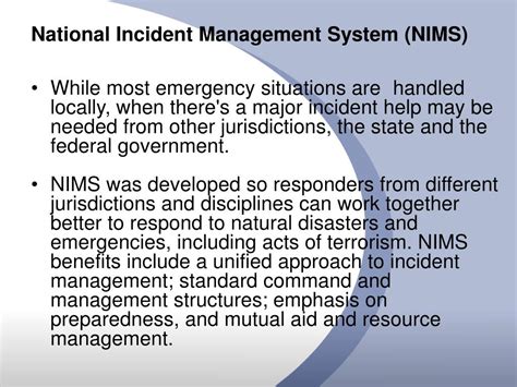 The National Incident Management System Nims Quizlet - PPT - National Incident Management System (NIMS) Smart Practice