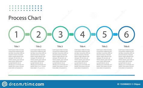 Process Chart Template With Six Steps Stock Vector Illustration Of