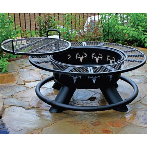 Big Horn King Ranch 47 In Black Steel Wood Burning Fire Pit By Big Horn