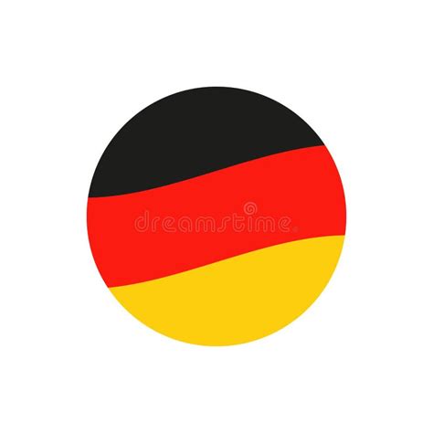 Germany Circle Flag Icon Waving German Symbol Vector Illustration