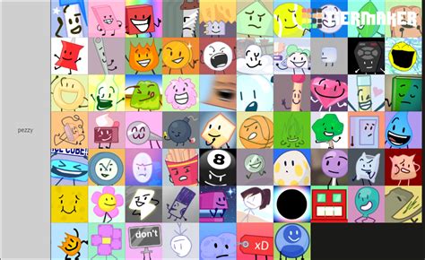 Bfb Characters Including Winner Price Tag And Profily Tier List