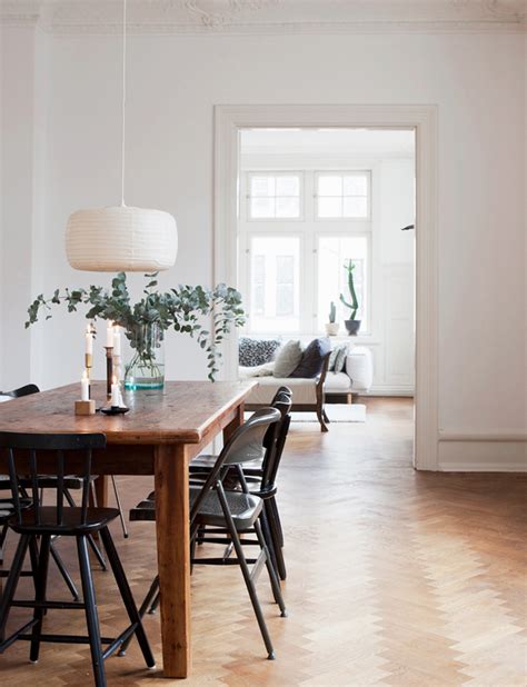 Create a space that feels open and sophisticated, yet casual enough to dine comfortably. Scandinavian dining room inspiration | These Four Walls