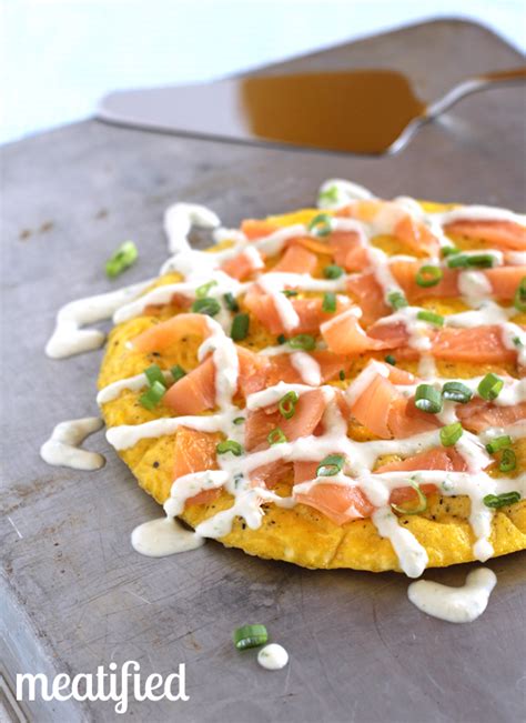Garnish with fresh herbs or avocado slices for a beautiful presentation. Smoked Salmon Frittata with Green Onion Sauce - meatified