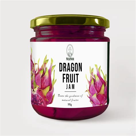 Neknor Premium Dragon Fruit Jam Low Sugar 195g Halal Street Uk