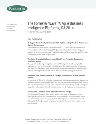 Forrester Wave Agile Bi Platforms Pdf