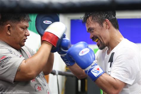Photos Manny Pacquiao Pounds Away On Punch Mitts At Wild Card Gym The Ring