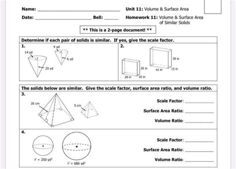 Areas And Volumes Of Similar Solids Quiz