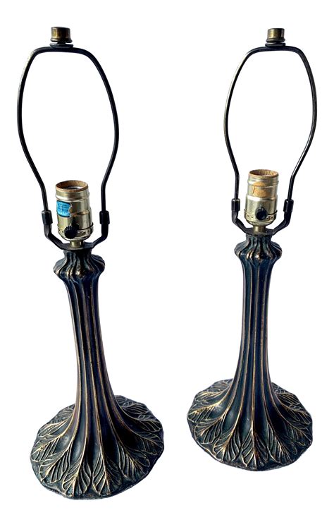 Bronze Art Nouveau Tiffany Style Table Lamps A Pair On Tiffany Style Table