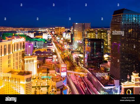 An Aerial View Of Las Vegas Strip Stock Photo Alamy