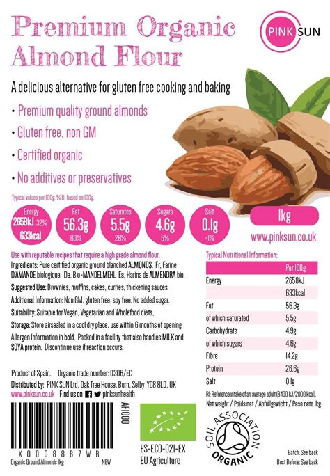 Organic Almond Flour 1kg Ground Blanched Almonds Meal Gluten Free Paleo