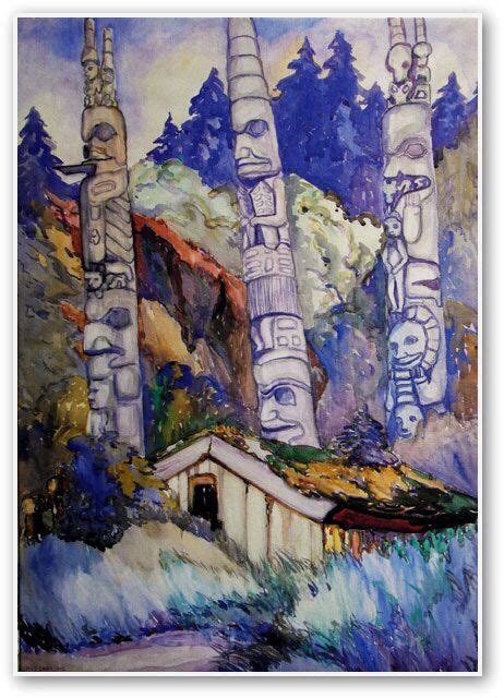 Totem Poles Sitka1917 Emily Carr Tom Thomson Canadian Painters