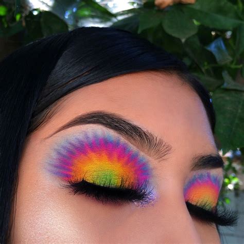 Pinterest Lolaxxlola Tie Dye Eyeshadow Rave Makeup Rainbow