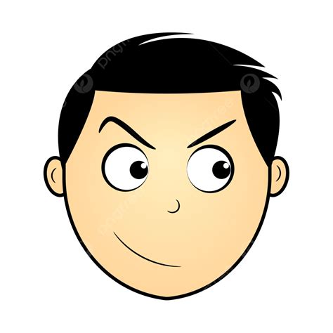 Sneaky Smile Boy Face Expression Cartoon Vector Transparent Sneaky