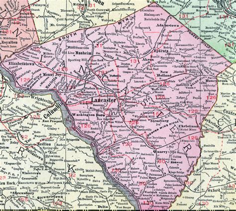 Lancaster County Pennsylvania 1911 Map By Rand Mcnally Elizabethtown