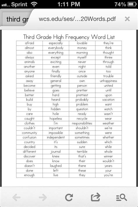 Create lists of ten or twenty fourth grade spelling words and practice as much as you like. Third grade sight words, 3rd grade words, Third grade reading