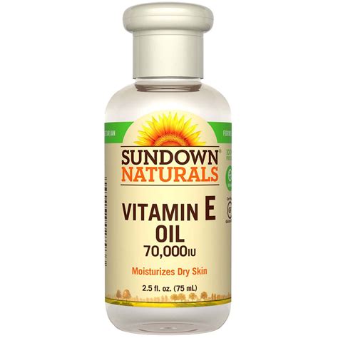 Vitamin e oil prevents the formation of wrinkles by blocking damage induced by free radicals, augmenting collagen production, supporting new skin cell growth, and accelerating cell regeneration. Sundown Naturals, Vitamin E Oil, 70,000 IU-2.5oz/75 ml ...