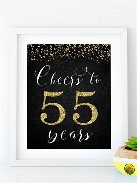 Instant Download Cheers To 55 Years Printable 55th Birthday 50th
