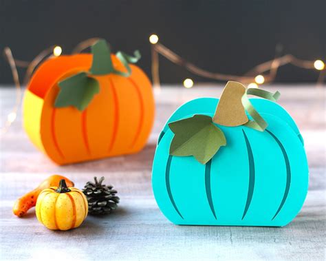 3d Paper Pumpkin Treat Box Svg File For Halloween Thanksgiving Fall