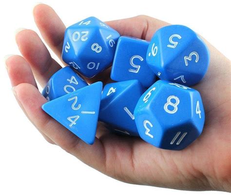 Jumbo Rpg Dice 28mm Blue Role Playing Game Dice Game Dice Polyhedral