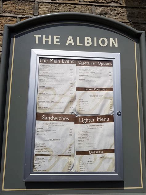 Menu At The Albion Pub And Bar Skipton