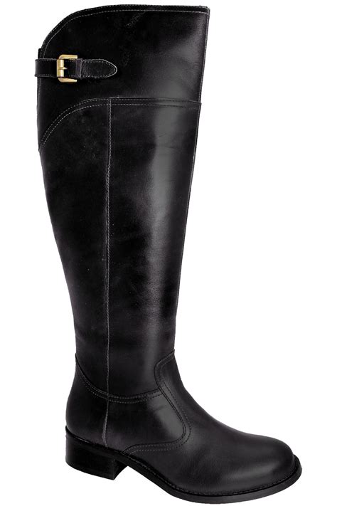 Ladies Knee High Genuine Leather Boots Womens Small Heel Riding Style