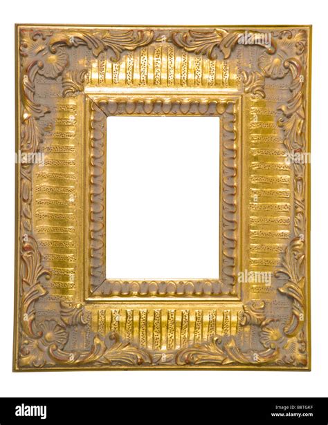 Ornate Gold Frame On White Stock Photo Alamy