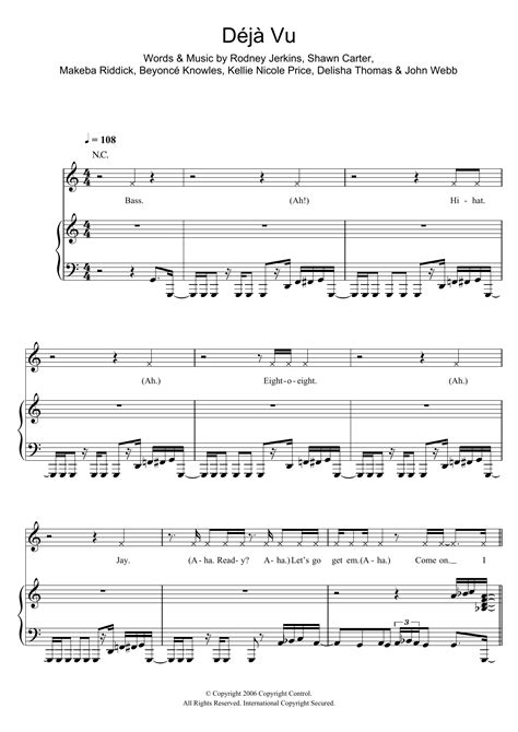 She accompanied herself on piano and wrote in the caption, deja vu is out thursday! Beyonce - Deja Vu at Stanton's Sheet Music