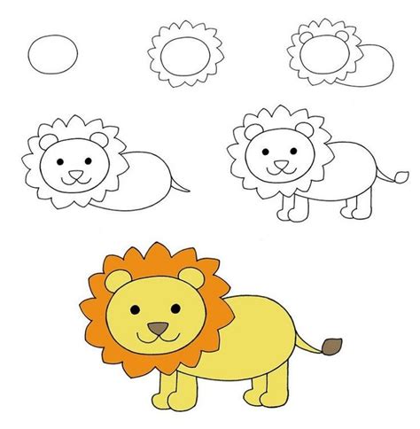 How To Draw A Lion For Kids Step By Stepelementary Drawingelementary