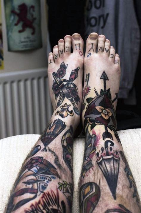 Various Style Multicolored Tattoo On Whole Legs Tattooimages Biz