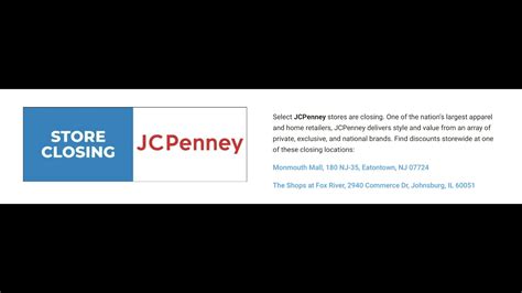 Sb360 Liquidating Jcpenney At Monmouth Mall In Eatontown Nj And Shops