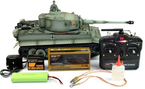 Taigen Hand Painted Rc Tank Early Version Tiger I Grey Camo Full