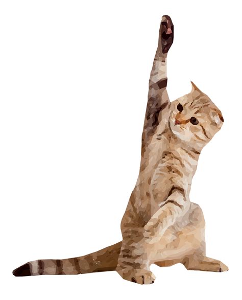 Cat Raising Hand Vector Clipart Image Free Stock Photo Public