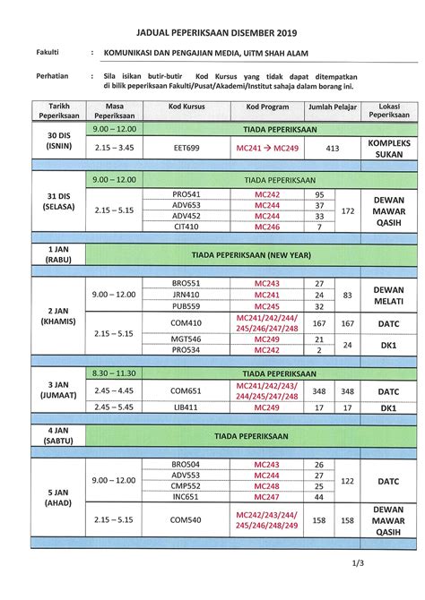 Lokasi anda akan terdeteksi otomatis. Jadual Waktu Peperiksaan Disember 2019 FKPM