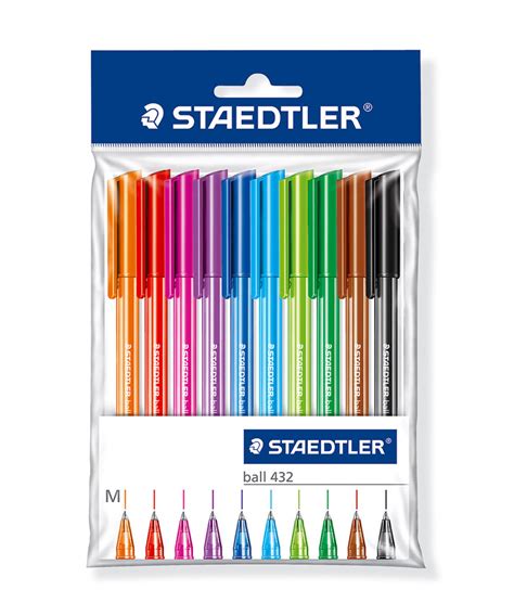 Staedtler 432 Ballpoint Pens 10 Assorted Colours The Hamilton Pen