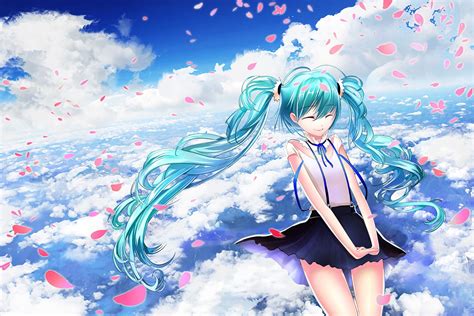Fond d écran illustration Anime Filles anime des nuages Hatsune