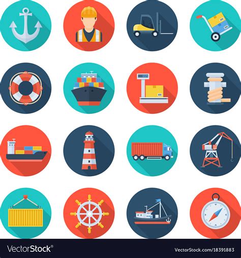 Cargo Sea Port Royalty Free Vector Image Vectorstock